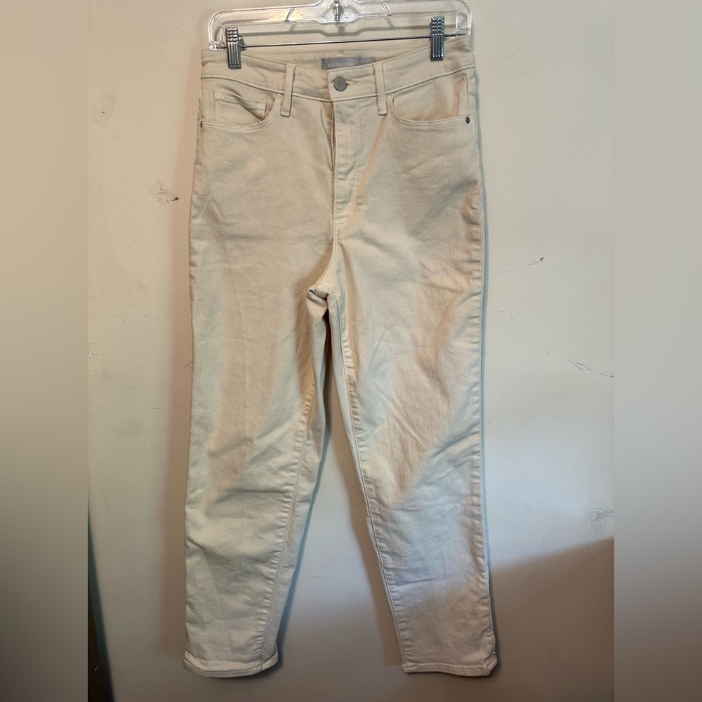 Athleta Women's Flex Straight Ankle Jean with Stretch Bone Off White Size 6